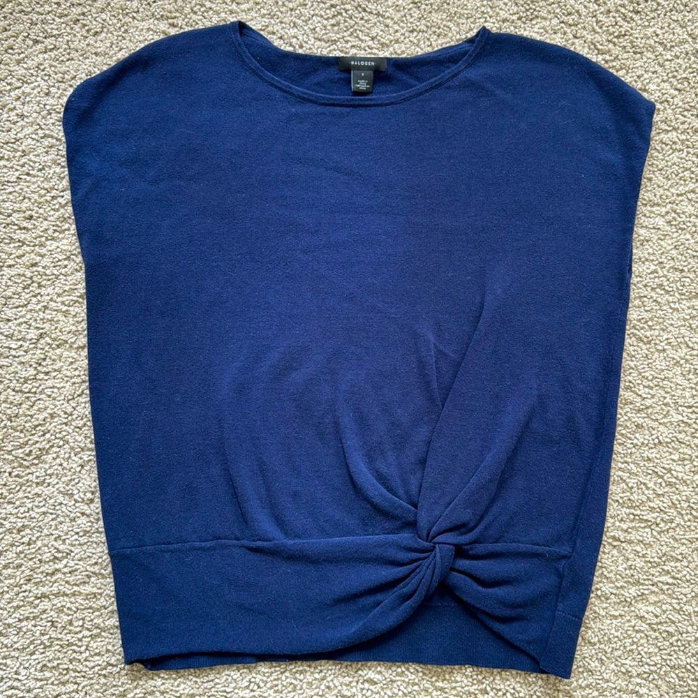 Halogen Blue Sleeveless Shirt (Small)